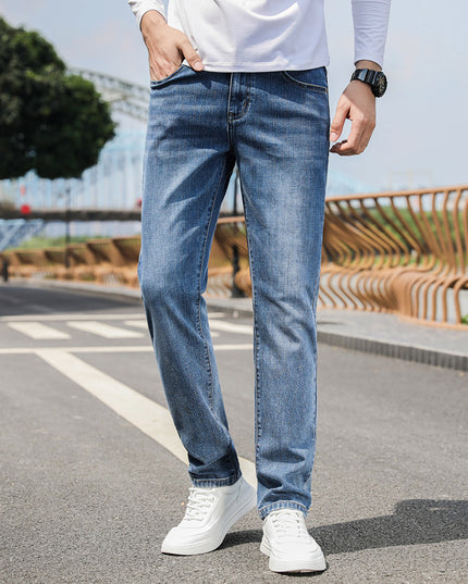 Soft And Comfortable Straight Stretch Jeans