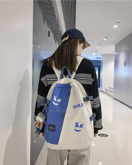 Splice Color Contrast High-capacity Backpack For Men