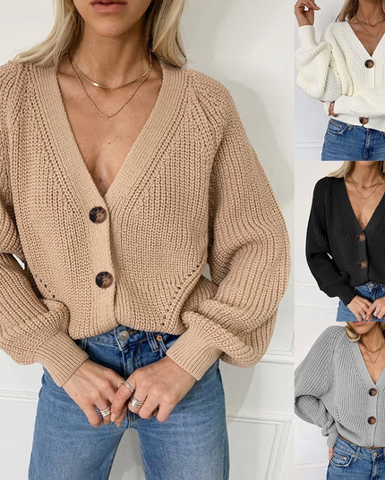 Casual Solid Color Buttons Knitwear Cardigan Sweater