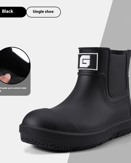 Men's Short Fashion Non-slip Waterproof Shoes Fleece-lined Platform