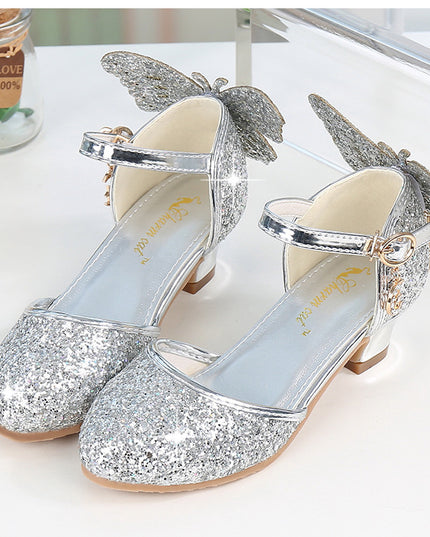Girls Single Crystal High Heel Sandals