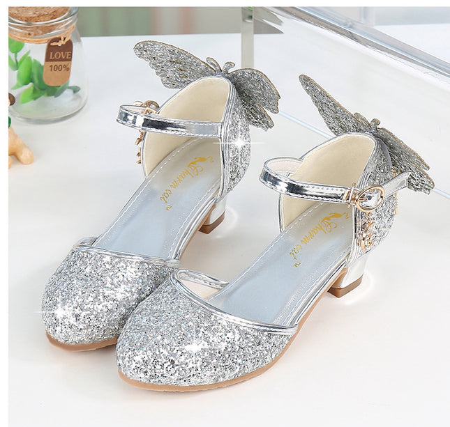 Girls Single Crystal High Heel Sandals