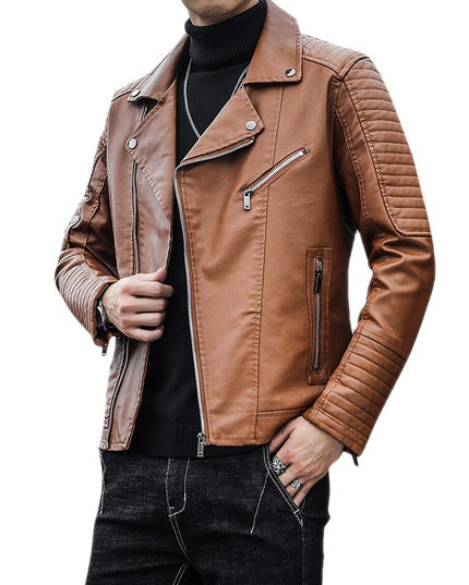 Spring And Autumn Leather Clothes Men's Motorcycle Jacket