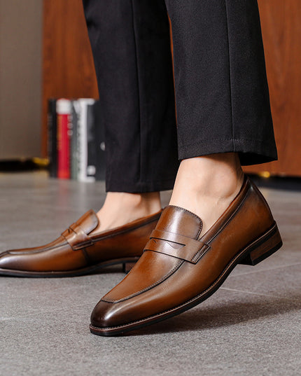 Men's Leather Shoes Business First Layer Cowhide Lazy