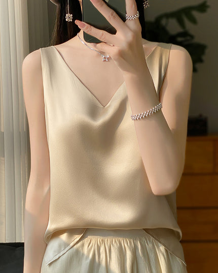Sling Vest Inner Match Satin Silky Base Loose Sleeveless Top