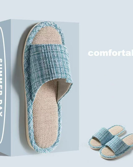 Indoor Summer Sweat Absorbing Cotton And Linen Slippers
