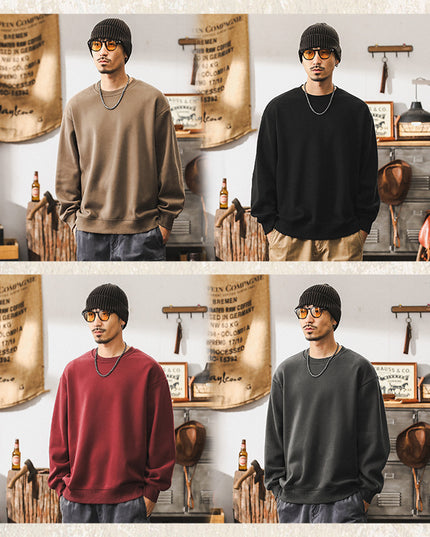 Loose And Simple Purplish Red Top For Men