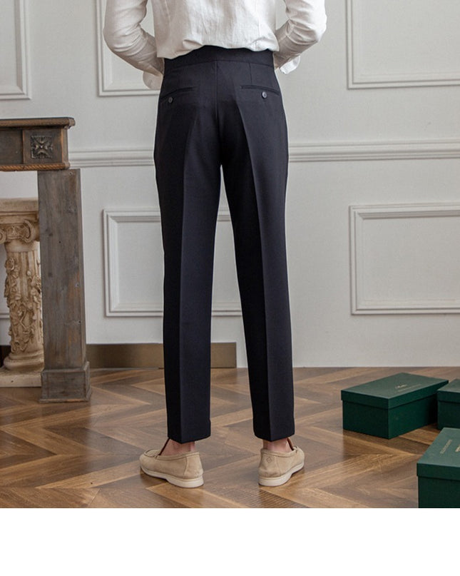 Casual Men's Paris Buckle Straight Business Small Naples Non-ironing All-match Suit Pants