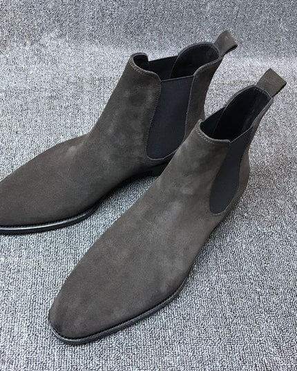 Faux Deerskin Casual Men's Boots Suede High-top Shoes