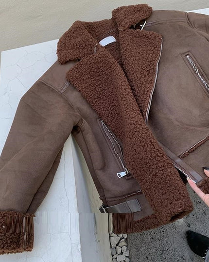 Women's Thickened Lamb Wool Short Coat