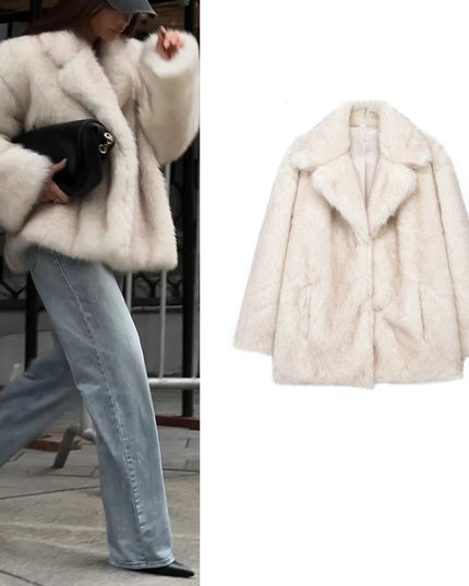 Fox Fur Jacket Suit Collar Loose Fur Coat Mid-length Plus Size Women's Fur Coat