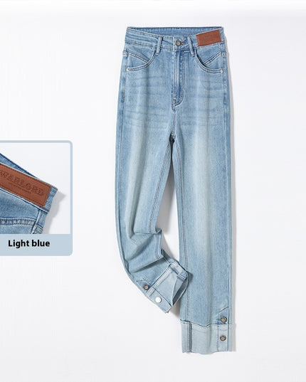 Contrast Color Stretchy Straight-leg Pants Children