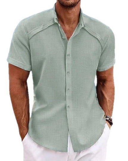 Hawaiian Casual Short Sleeve Solid Color