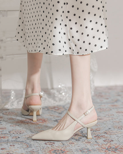 Women's French Retro Pointed-toe Stiletto Sandals