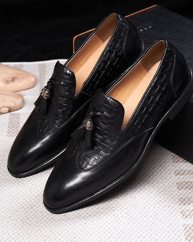 Men's Tassel Business Casual Leather Shoes Handmade Wedding Banquet