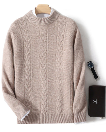 Autumn And Winter New Men's Pure Wool Half Turtleneck Thickened Sweater