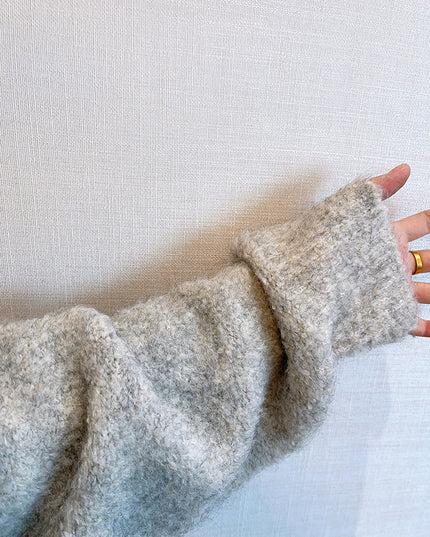 Plush Round Neck Knitted Thick Sweater Men