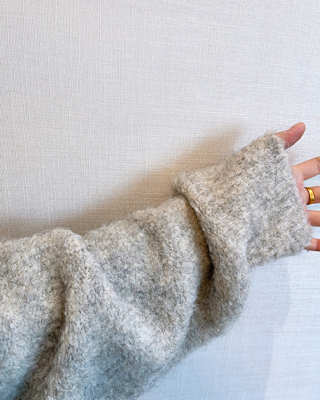Plush Round Neck Knitted Thick Sweater Men