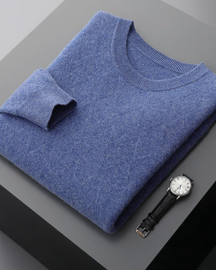 Autumn And Winter Round Neck Woolen Sweater For Men