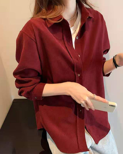 Top Corduroy Temperament Retro Hong Kong-flavored Brushed Shirt Coat