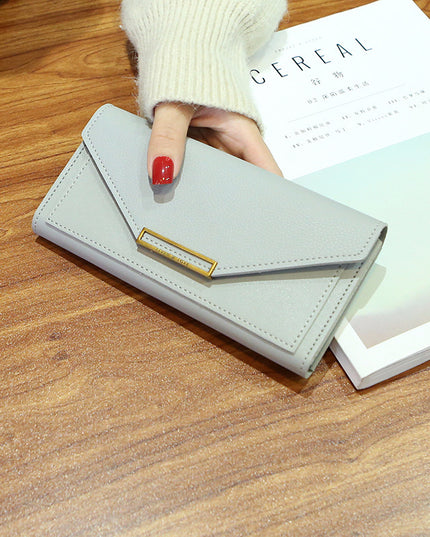A Multi-functional Buckle Retro Thin Coin Purse From Japan And South Korea