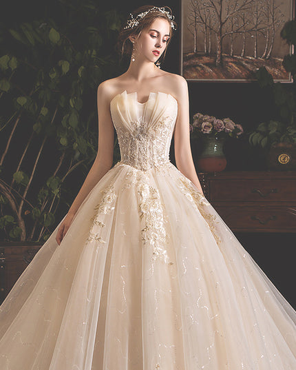 Bride Summer Tube Top Mori Style Trailing Skirt