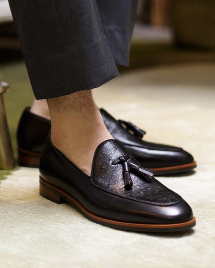 British Top Layer Cowhide One-step Men's Business Casual Loafers