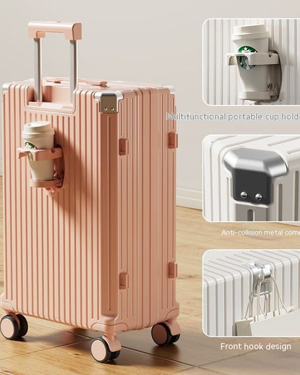 Luggage Women's Luggage Internet Men's Password Trolley Case Genuine Leather