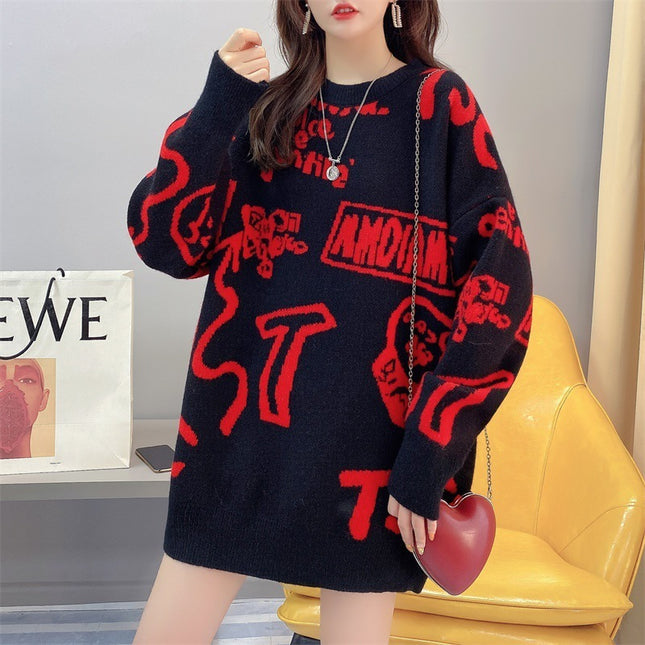 Korean Style Loose Loose Slimming Pullover Sweater