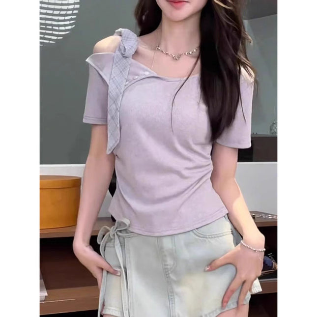 Sweet Hot Girl Niche Design Short Sleeve