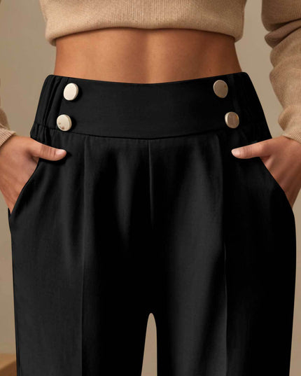 Draping Mop Casual Pants High Waist