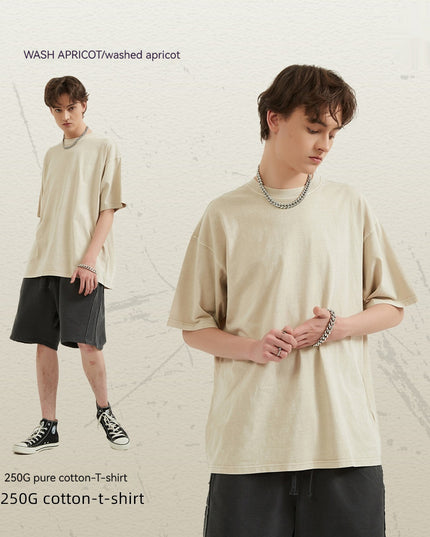 Men's Retro Washed Distressed Short Sleeve Fashion Brand