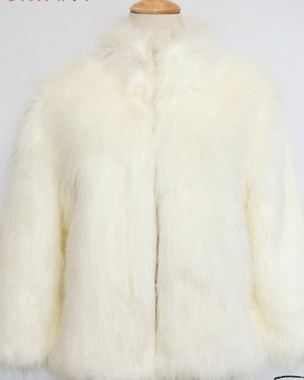Faux Fur Jacket Fox Fur Warm Winter Stand Collar Slim Jacket