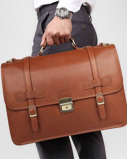 JMD Winter British Style First-Layer Cowhide Briefcase for Men | Premium Leather Office Handbag