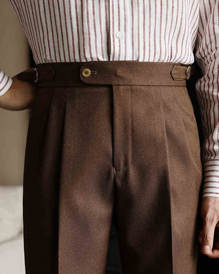 Casual High-waisted Men's Business Paris Button Straight Leg Neapolitan Sag Wear Pants