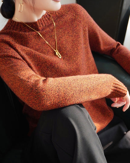 Seven-pin Thickened Skin-friendly Velvet Flower Yarn Sweater Classic Round Neck