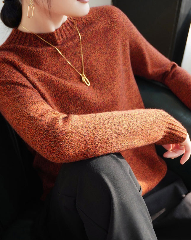 Seven-pin Thickened Skin-friendly Velvet Flower Yarn Sweater Classic Round Neck