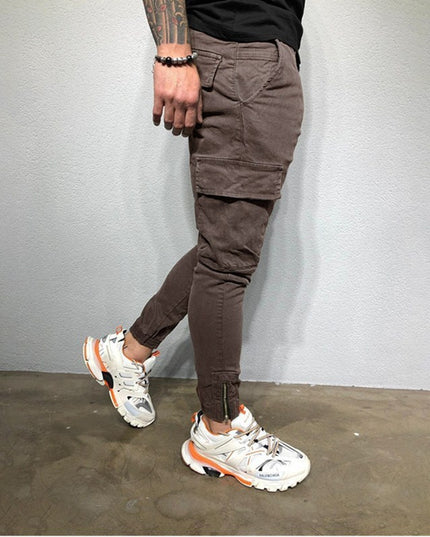 Drawstring zip woven pants