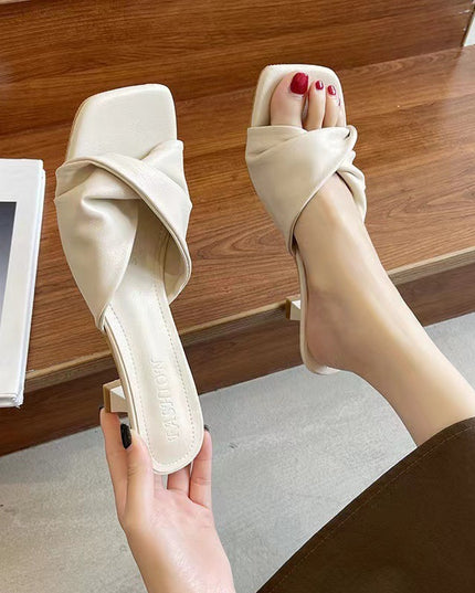 Simple High Heel Shoes Outdoor Semi-slippers
