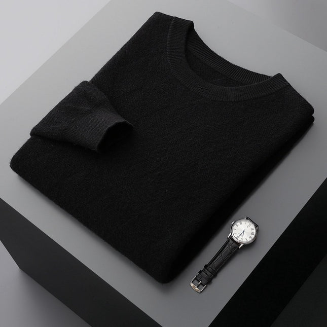 Autumn And Winter Round Neck Woolen Sweater For Men