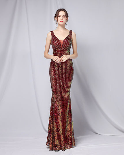 New Sequined Fishtail Long Dress