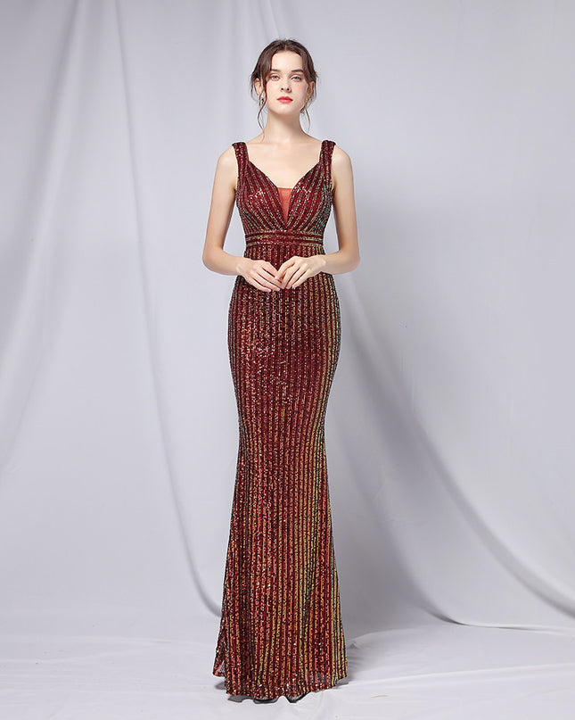 New Sequined Fishtail Long Dress