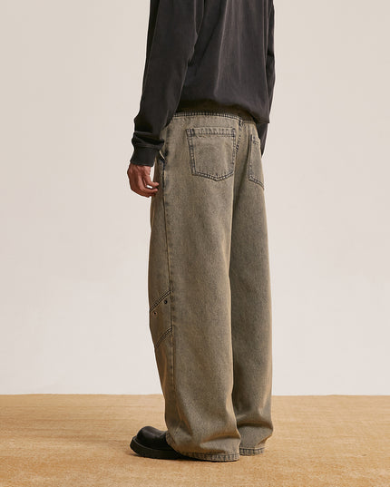 Trendy Retro Washed Jeans Men And Women Trendy Baggy Straight Trousers