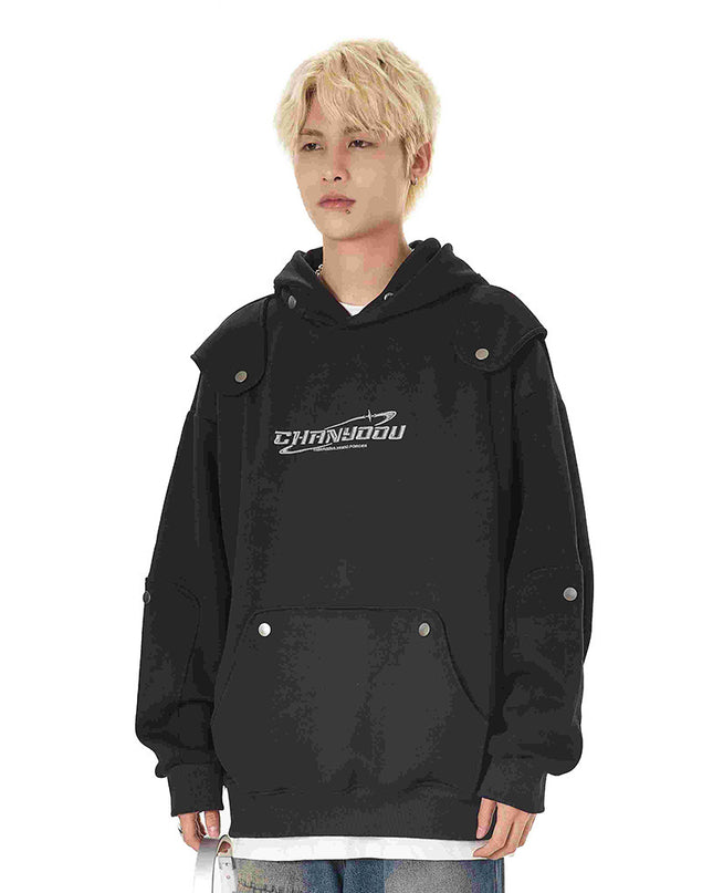 Men's Loose Pullover Personality Printed Hoodie