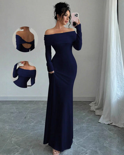 Women's  Off-shoulder Fashion Slim Temperament Sexy Sheath Dress