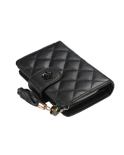 Women's Mid-length Wallet Simple Rhombus Large-capacity Three-fold Change Wallet