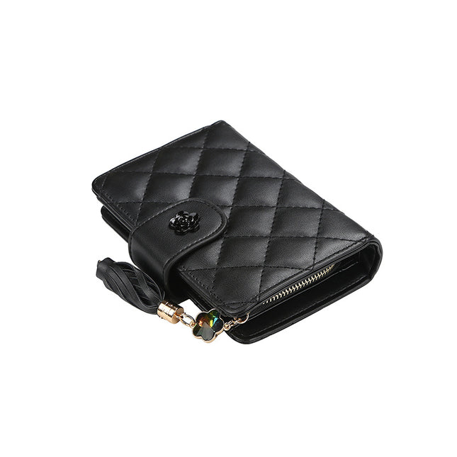 Women's Mid-length Wallet Simple Rhombus Large-capacity Three-fold Change Wallet