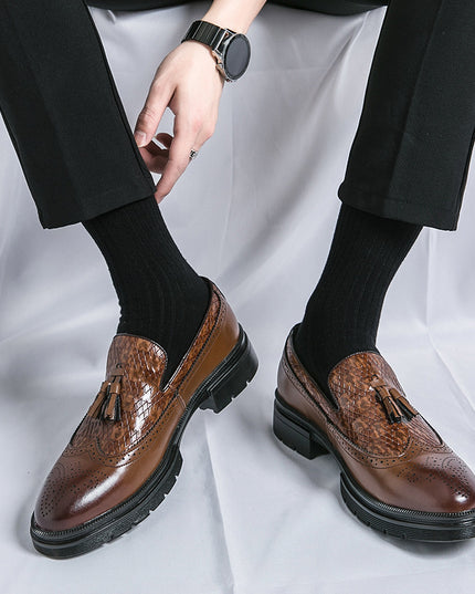 Youth Slip-on Leather Shoes Casual Board Shoes