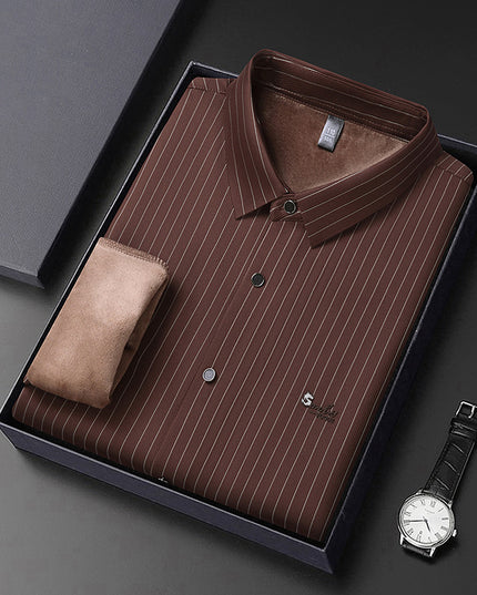 High-grade Striped Long-sleeved Shirt Men's Spring And Autumn Business Casual