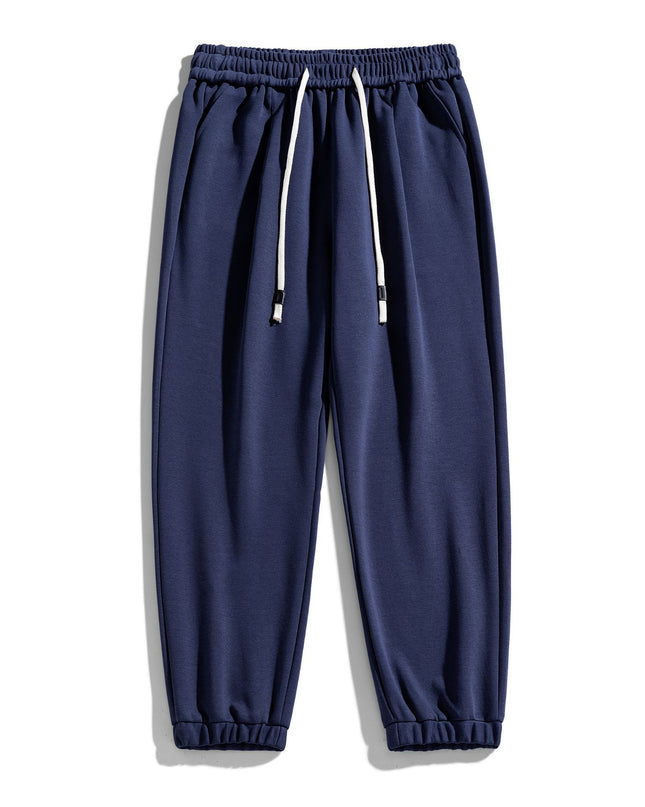 Solid Color Plus Size Round Neck Sweater Casual Pants Suit